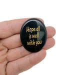 Hope All Is Well With You engraved crystal pocket stone by GemstoneGO, featuring a clear, polished healing gemstone with engraved message.