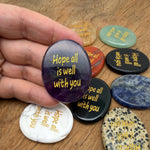 Hope All Is Well With You engraved crystal pocket stone by GemstoneGO, showcasing a polished, engraved healing gemstone for positive energy.