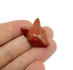 Handmade gemstone crystal fox head animal figure, carved, 30mm, featuring vibrant mixed gemstone colors by GemstoneGO
