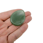 Aventurine worry stone, 45mm soothing crystal from GemstoneGO, smooth polished green gemstone for stress relief and meditation.
