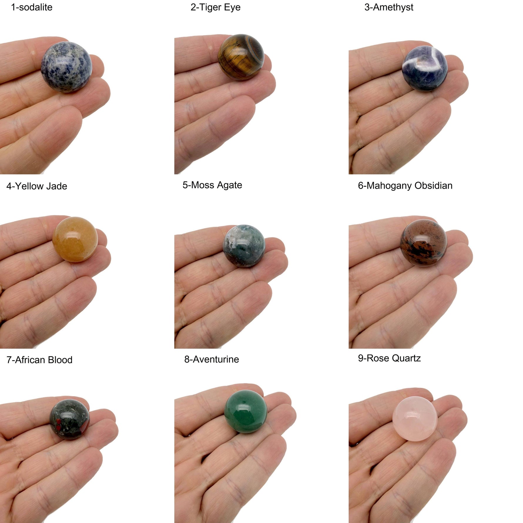 25mm natural crystal sphere from GemstoneGO, showcasing a clear, polished gemstone ball with subtle natural inclusions on a white background.