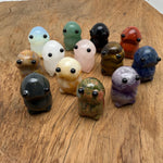 Handcrafted gemstone frog monster carving by GemstoneGO, featuring vibrant crystal details and intricate creature design.