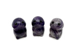 Handcrafted amethyst frog monster crystal carving by GemstoneGO, featuring a detailed gemstone creature statue.
