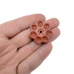 Natural crystal flower incense holder by GemstoneGO, carved gemstone stick burner for meditation with flower design and gemstone details.