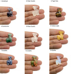 Handmade carved crystal llama animal figure from GemstoneGO, 30mm size, featuring colorful mixed gemstone details.