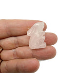 Handmade 30mm crystal rabbit animal figure by GemstoneGO, carved gemstone with detailed features on a neutral background.