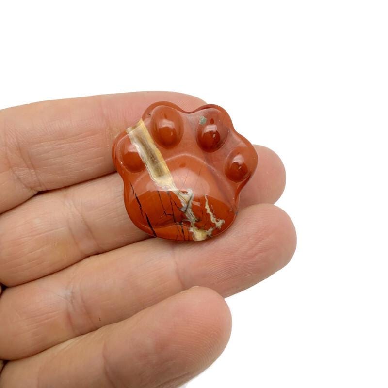 Handmade carved bear paw crystal animal figure by GemstoneGO, 30mm size, featuring mixed gemstone crystals in natural detail.