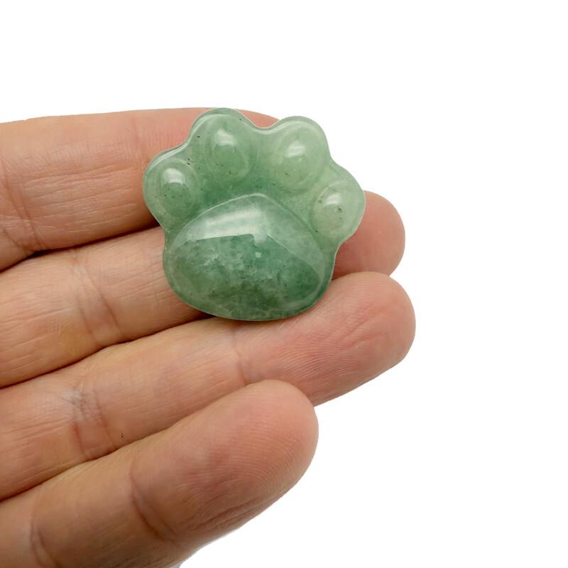Handmade 30mm Bear Paw Crystal animal figure by GemstoneGO, carved gemstone with detailed natural crystal features.