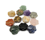 Handmade gemstone Bear Paw crystal animal figure, carved in 30mm size, featuring a natural mixed gemstone design by GemstoneGO.
