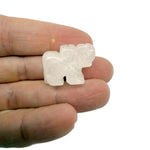 Handmade gemstone crystal elephant figurine, 30mm carved animal sculpture by GemstoneGO in mixed stones, natural and detailed.