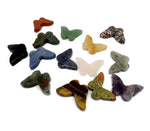 Handmade 30mm crystal butterfly drilled beads in mixed animal figure designs by GemstoneGO, showcasing colorful carved gemstone craftsmanship.