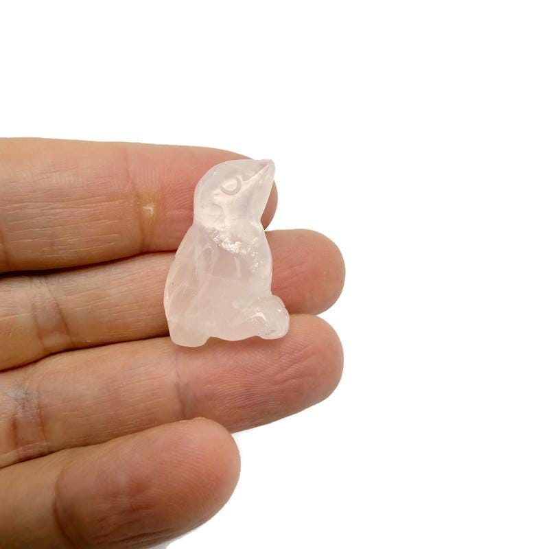Handmade carved crystal bird figurine from GemstoneGO, 30mm animal sculpture with multicolor gemstone details.