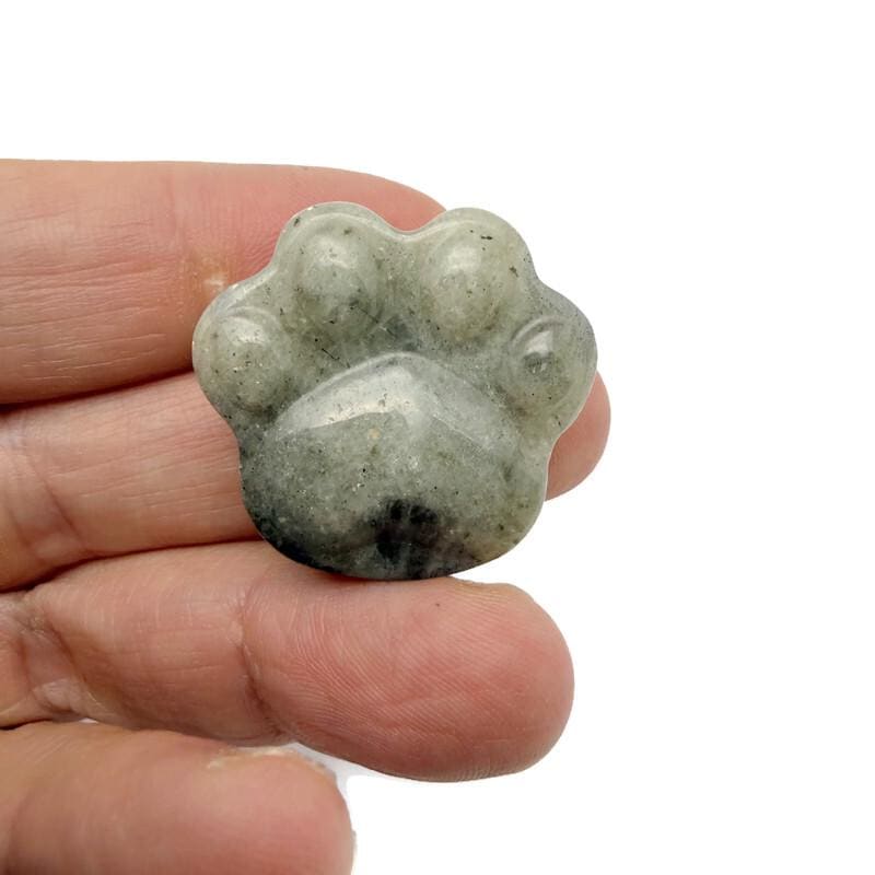 Sculpture en cristal de patte d'ours en labradorite ?€? Statue de créature en pierre précieuse fabriquée à la main - HA1251