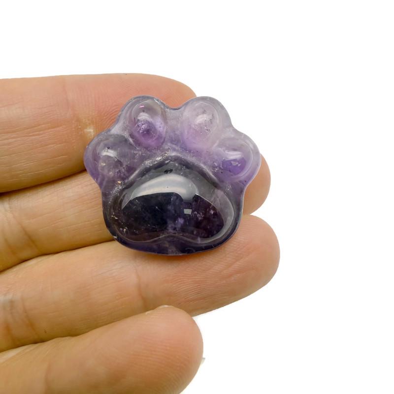 Amethyst Bear Paw Crystal Carving - 30mm - HA1252
