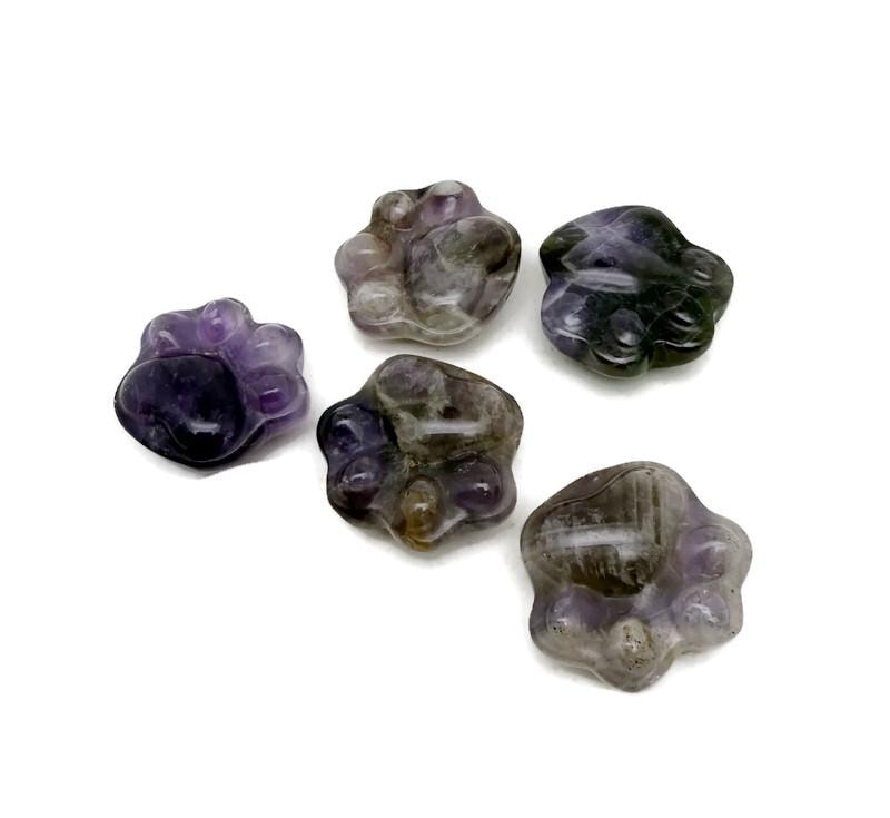 Amethyst Bear Paw Crystal Carving - 30mm - HA1252