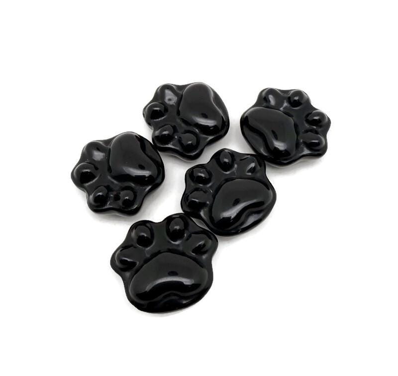 Tallado de cristal de pata de oso de obsidiana - 30 mm - HA1253