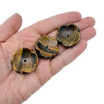 Tiger Eye crystal carving incense holder shaped like a flower, designed for cleansing and relaxation, by GemstoneGO.