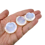 Opalite crystal flower incense holder from GemstoneGO, designed for cleansing and relaxation, featuring a delicate floral carving.