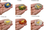 Gold crystal totem stones with engraved animal designs from GemstoneGO, showcasing polished crystal carvings with intricate animal engravings.