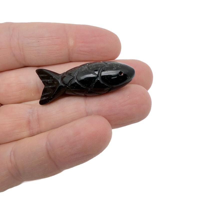 Handmade gemstone fish pendant from GemstoneGO, featuring a lucky fishing charm design in vibrant mixed gemstones.