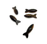Tiger Eye fish gemstone pendant from GemstoneGO, a lucky fishing charm with a polished fish shape and vibrant golden-brown color.