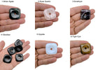 Square crystal donut pendant with a Pi stone design, gemstone healing amulet in mixed colors, 30mm size from GemstoneGO.
