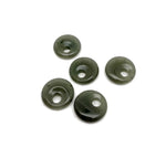 A 20mm green aventurine crystal donut gemstone from GemstoneGO, showing its polished, round shape with natural inclusions.