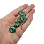 A 20mm aventurine crystal donut pendant, featuring a polished green gemstone with natural patterns, from GemstoneGO.