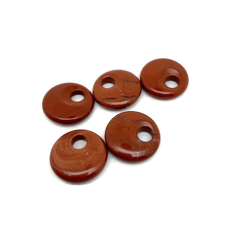 Donut de cristal jaspe rojo - Piedra Pi - 30mm - DO1106