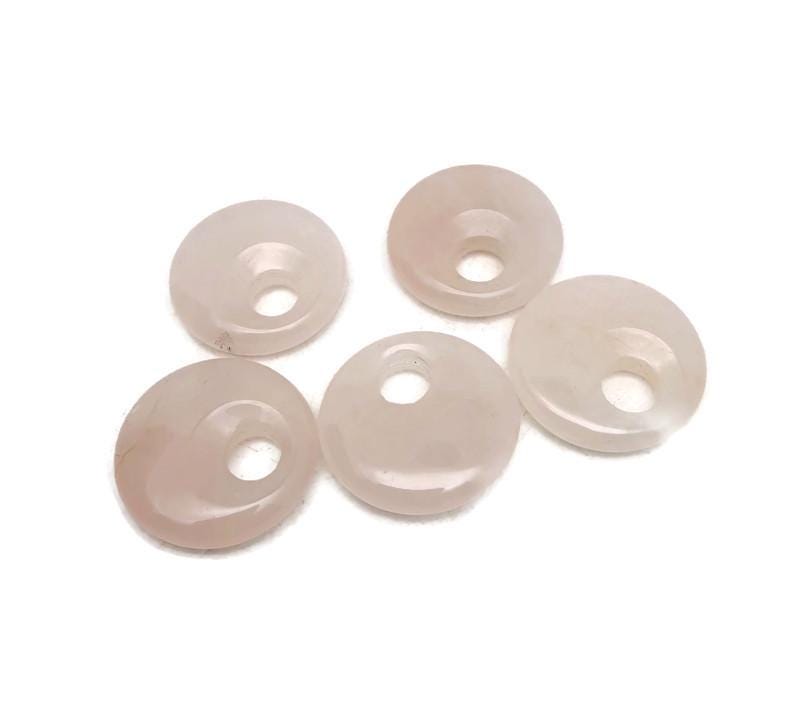 Rose Quartz Crystal Donut - Pi Stone - 30mm - DO1107