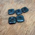 Square moss agate crystal donut pendant, 30mm Pi stone with intricate green and brown natural gemstone patterns.