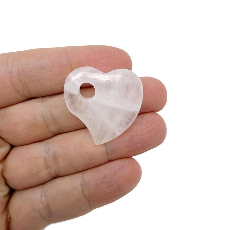 Dainty 30mm crystal heart-shaped gemstone with hole, in mixed colors, by GemstoneGO, suitable for jewelry making and crafts.