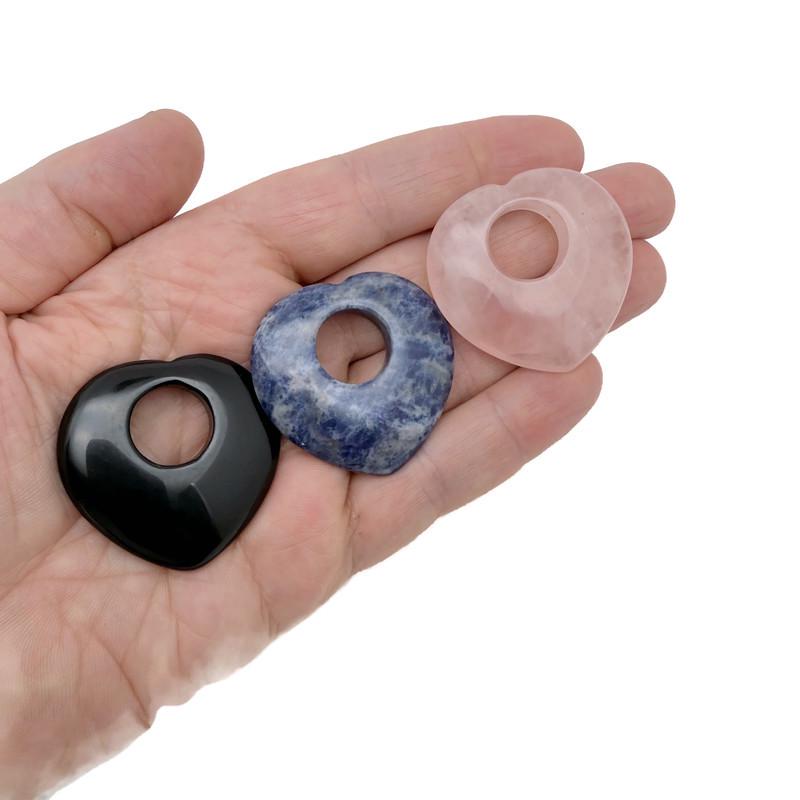GemstoneGO Love Crystal Heart in 40mm with mixed colors, featuring a smooth, polished heart-shaped gemstone for decorative use.