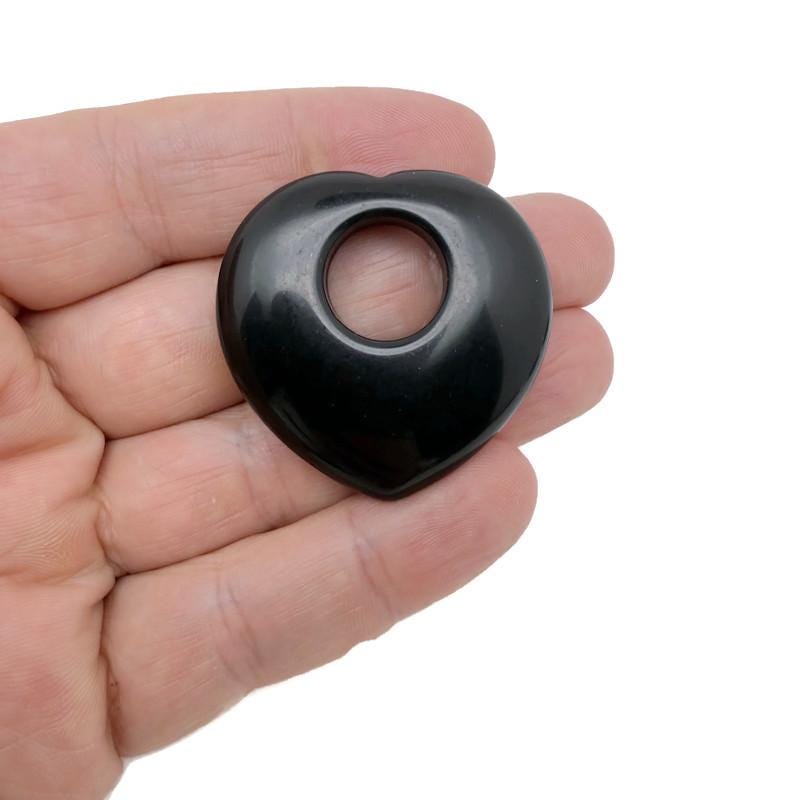 Corazón de cristal de obsidiana "Amor" - 40 mm - HZ1005