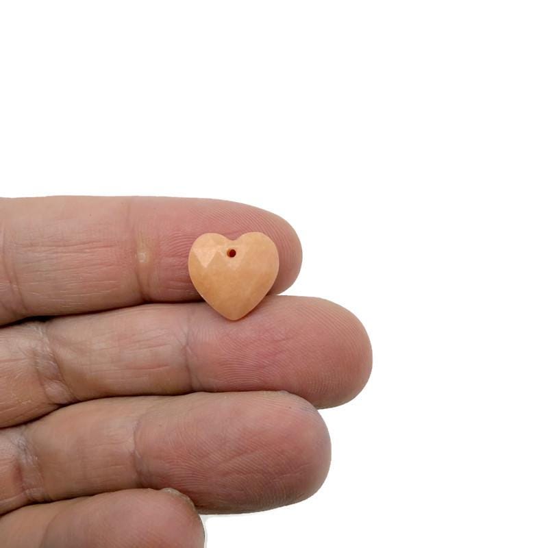 Drilled 13mm heart-shaped crystal pendant from GemstoneGO, perfect for DIY jewelry making, with colorful mixed gemstones.