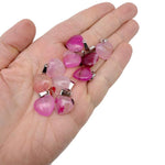 Pink agate heart pendant from GemstoneGO, featuring a mini crystal pendant with vibrant pink color and polished smooth surface.