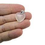 White agate heart pendant from GemstoneGO featuring a mini crystal design, showcasing a polished, heart-shaped gemstone pendant.