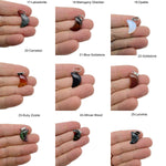 Moon crystal pendant from GemstoneGO, a jewelry making supply with a round, polished moon-shaped gemstone pendant for necklaces.