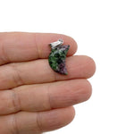 Ruby Zoisite moon pendant and matching moon earring set featuring healing crystal jewelry from GemstoneGO.
