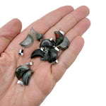 African Bloodstone Moon Crystal pendant from GemstoneGO showing a polished bloodstone with moon shape, ideal for jewelry making.