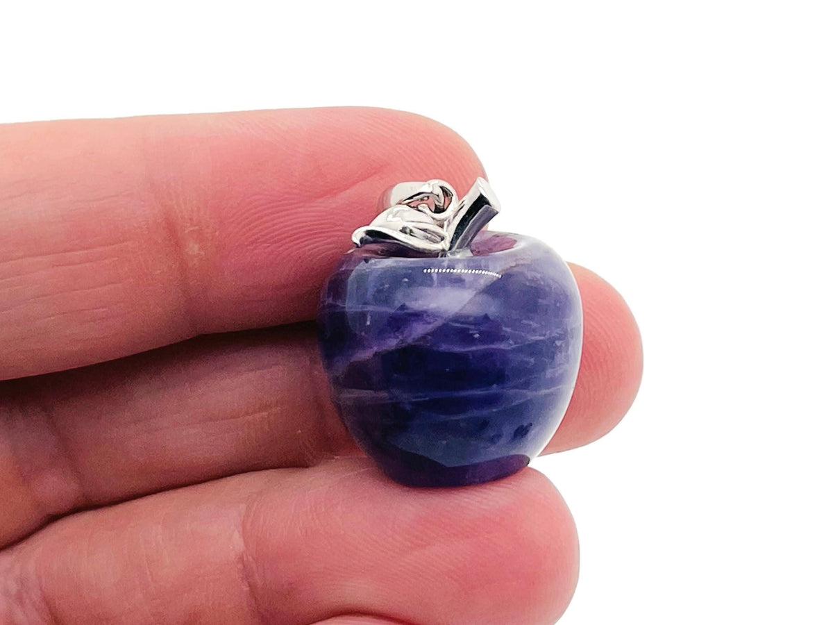 Apple crystal pendant with gemstone crystals, designed for healing and gemstone gifts, by GemstoneGO.