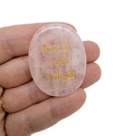 Hope All Is Well With You engraved crystal pocket stone for healing by GemstoneGO, featuring a polished, clear gemstone with engraved message.