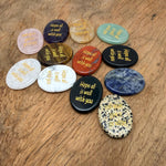 Hope All Is Well With You engraved crystal pocket stone by GemstoneGO, featuring a clear polished gemstone with engraved message.