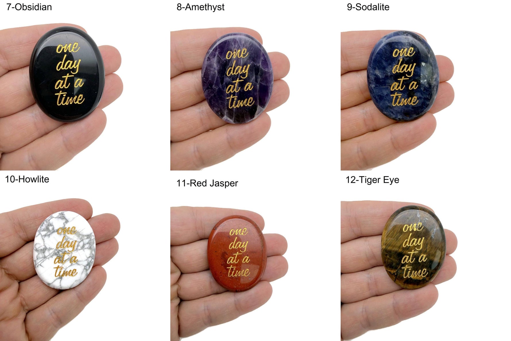 Engraved crystal with inspirational message from GemstoneGO, featuring a clear, polished gemstone with engraved motivational text.