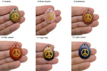 Engraved crystal peace symbol charm from GemstoneGO, drilled for jewelry, representing calm, harmony, and positive energy.