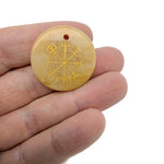 Vegvisir engraved crystal necklace featuring Viking navigation symbol, drilled for pendant, by GemstoneGO.