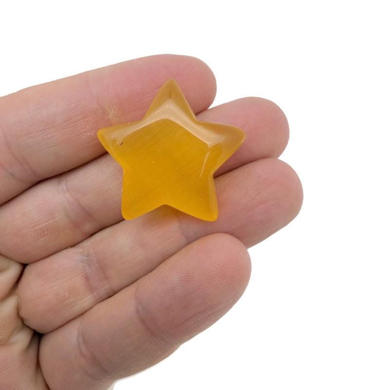 Yellow Cats Eye Star Gemstone - 30mm - ST1066