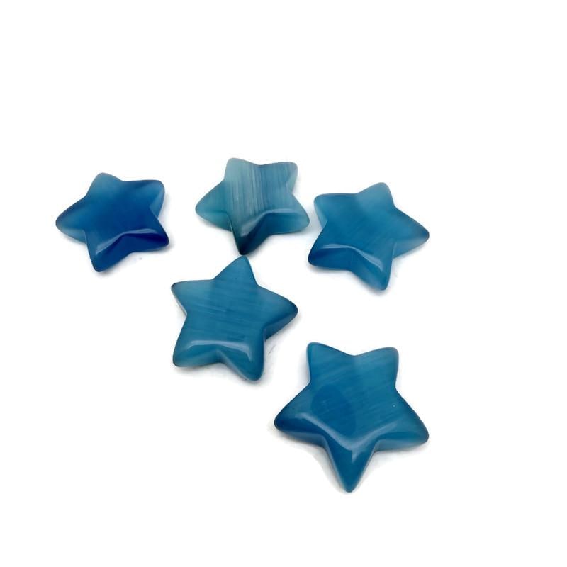 Blue Cats Eye Star Gemstone - 30mm - ST1067