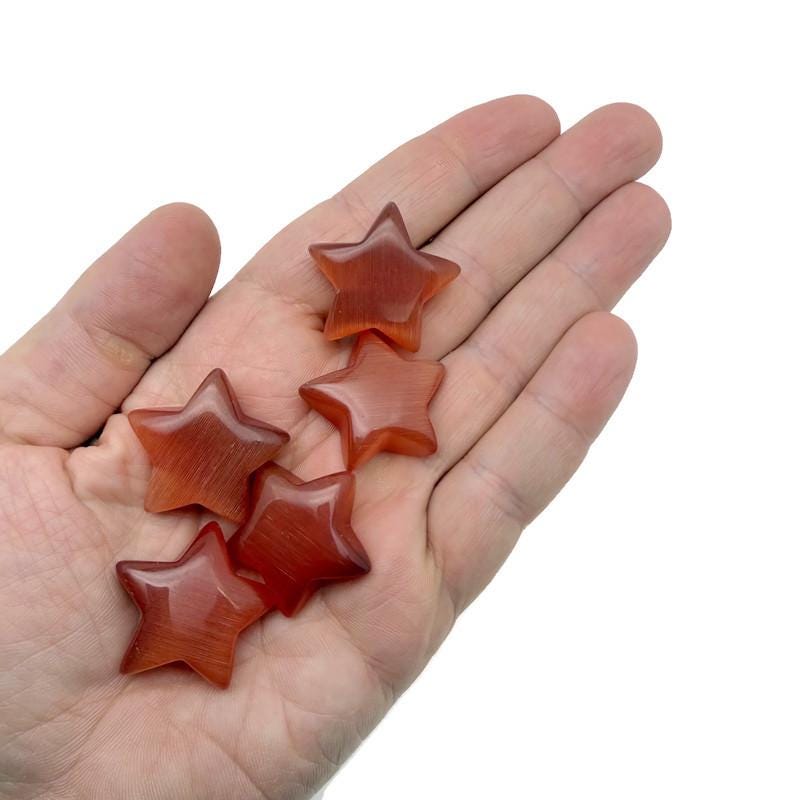 Red Cats Eye Star Gemstone - 30mm - ST1068