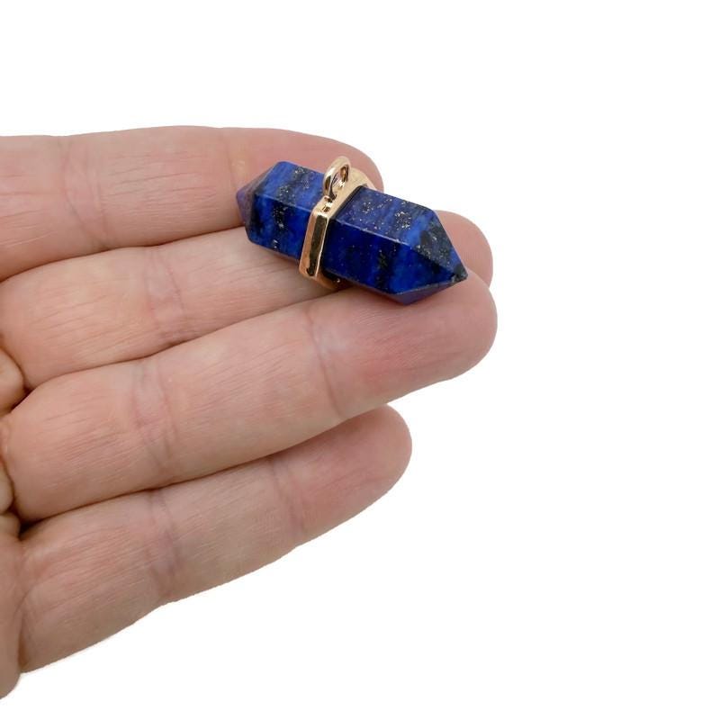 Double terminated natural gemstone crystal pendant with mixed colors, crafted by GemstoneGO for jewelry and spiritual use.